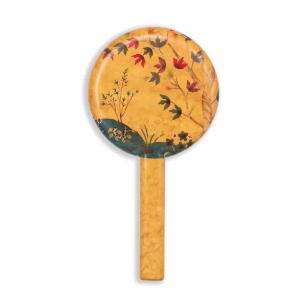 Silvia Furmanovich Acer Leaf Print Marquetry Hand Mirror