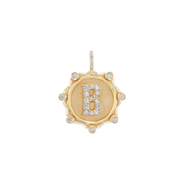 Marlo Laz Alphabet Coin Pave Charm
