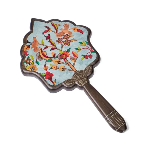 Silvia Furmanovich Antique Carpet Marquetry Hand Mirror