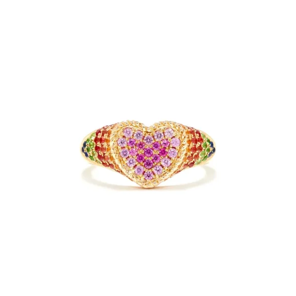 Yvonne Léon Baby Heart Rainbow Ring