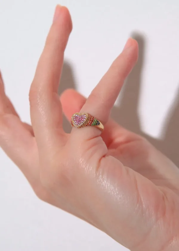 Yvonne Léon Baby Heart Rainbow Ring