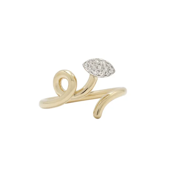 Bea Bongiasca Baby Vine Ring with Diamond Pave Marquise