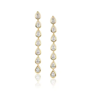 TinyGods Bezel Set Pear Drop Earrings