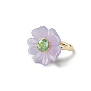 Sophie Joanne Big Signature Yttrium Fluorite & Tourmaline Flower Ring
