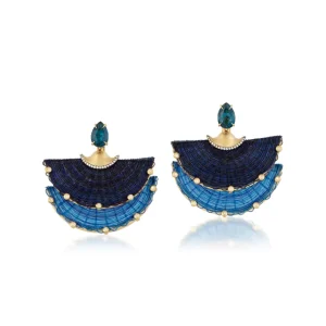 Silvia Furmanovich Blue Double Fan Horse Mane Earrings