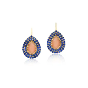 Jenna Blake Blue Sapphire & Coral Drop Earrings