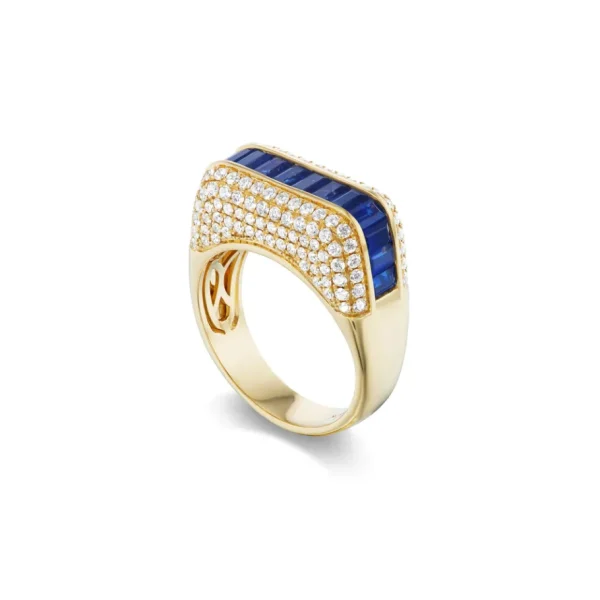 Rainbow K Blue Sapphire Empress Ring