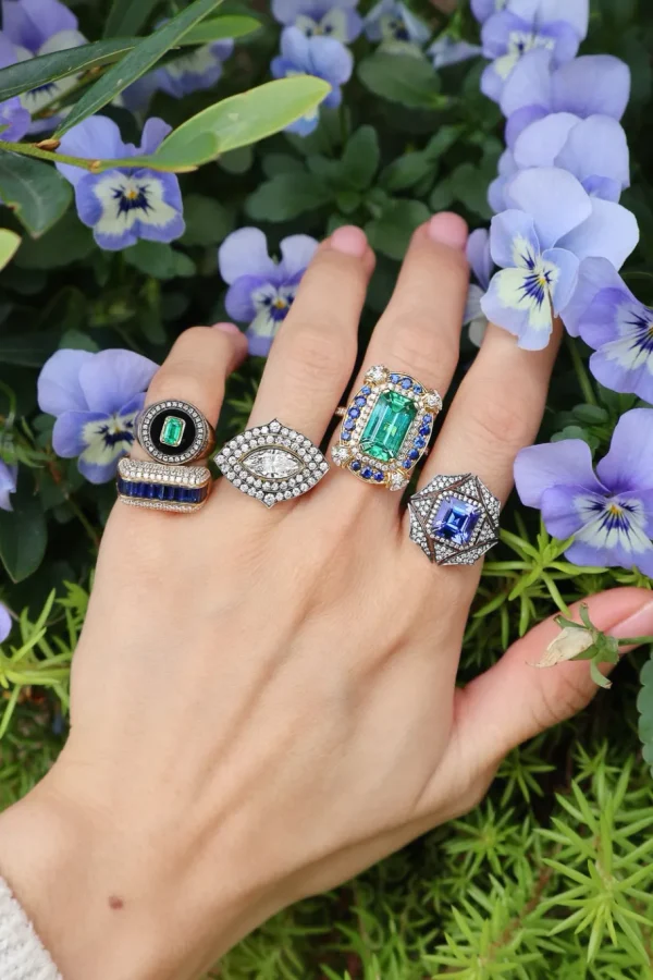 Rainbow K Blue Sapphire Empress Ring