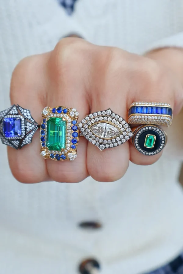 Rainbow K Blue Sapphire Empress Ring