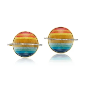 Silvia Furmanovich Blue Saturn Marquetry Earrings