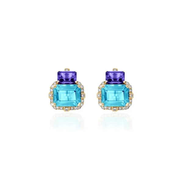 Goshwara Blue Topaz & Tanzanite Earrings