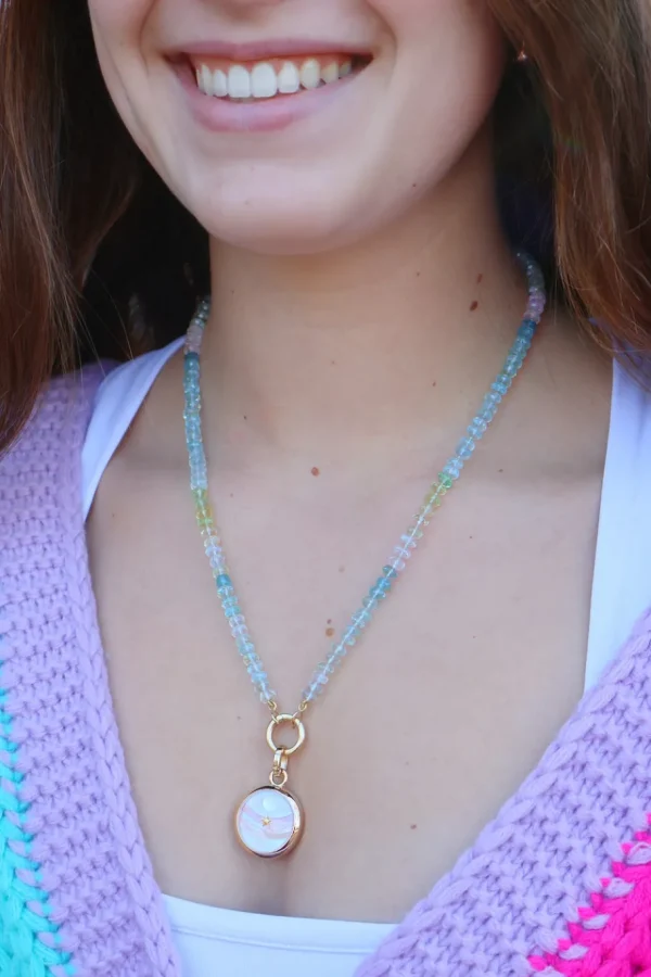 Anna Maccieri Rossi Carpe Diem Pink Mosaic Moon Pendant