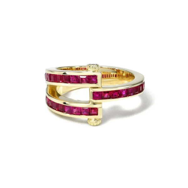 Retrouvai Carre Cut Ruby Magna Ring