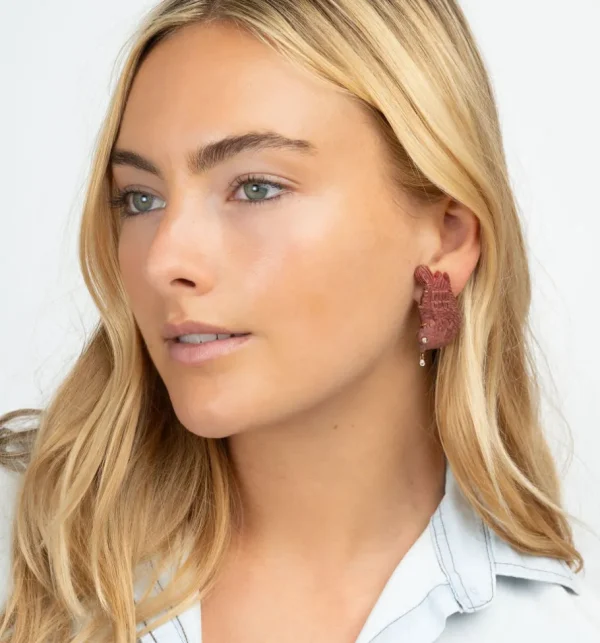 Silvia Furmanovich Carved Red Bird Earrings