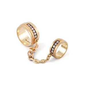 Sylva & Cie Connected Double Band Diamond Ring