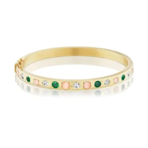 Jenna Blake Coral, Emerald & Diamond Gypsy Bangle