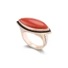 Dezso Coral Marquis Ring with Black Enamel