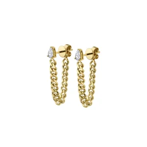 Anita Ko Cuban Link Loop Earrings w/ Diamonds