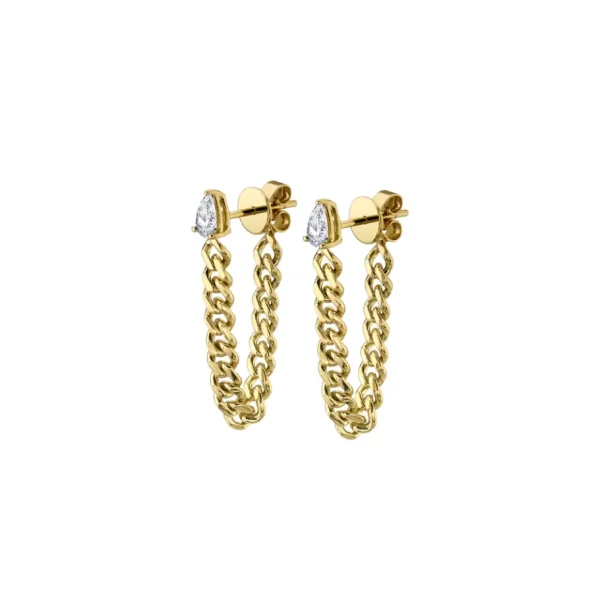 Anita Ko Cuban Link Loop Earrings w/ Diamonds