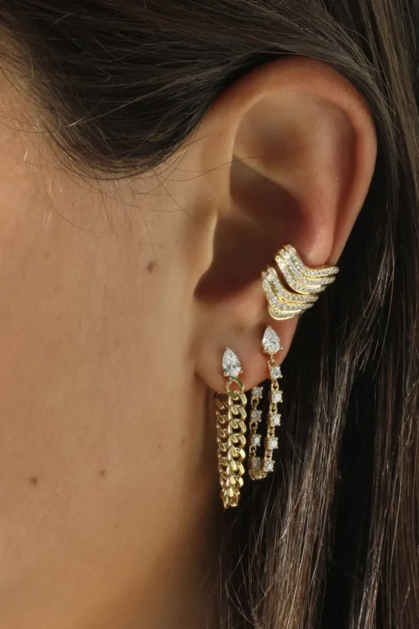 Anita Ko Cuban Link Loop Earrings w/ Diamonds