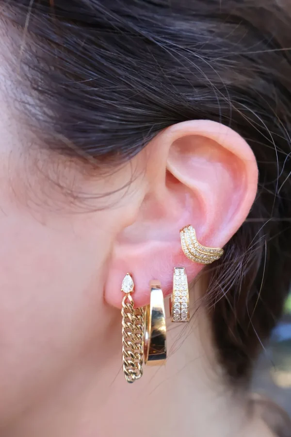 Anita Ko Cuban Link Loop Earrings w/ Diamonds