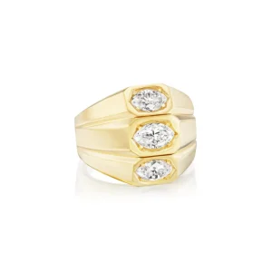 Jenna Blake Deco Triple Marquis Diamond Ring