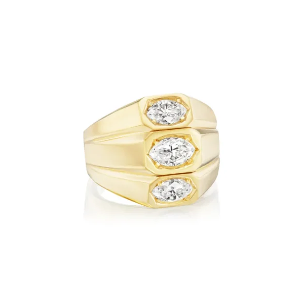 Jenna Blake Deco Triple Marquis Diamond Ring