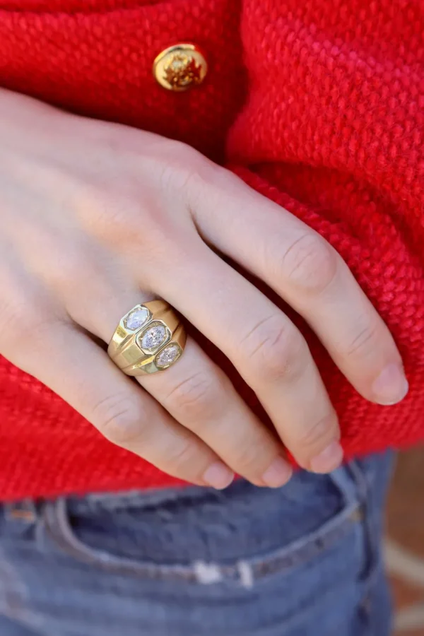 Jenna Blake Deco Triple Marquis Diamond Ring