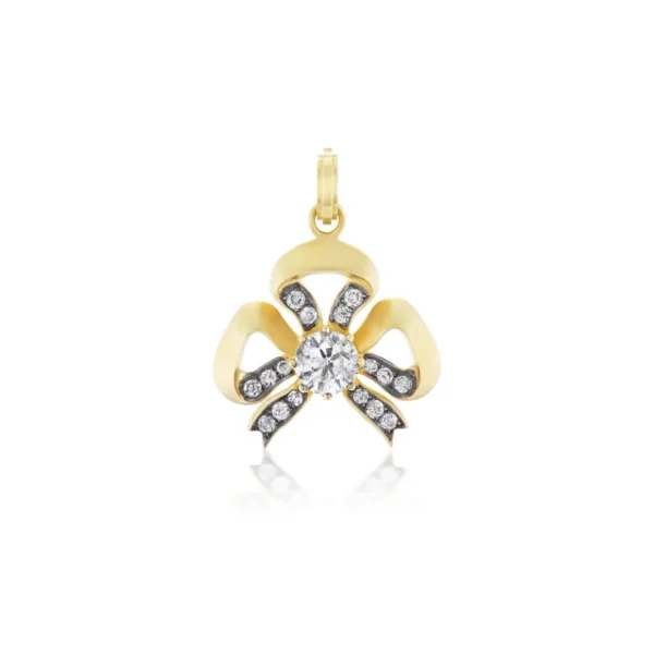 Sylva & Cie Diamond Bow Pendant