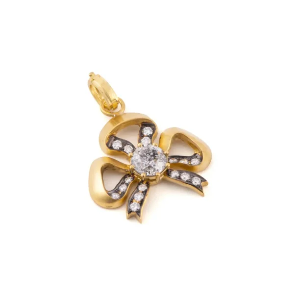 Sylva & Cie Diamond Bow Pendant