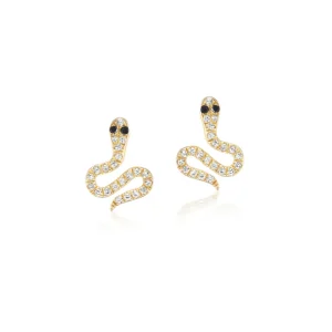 Tiny Gods Diamond Pave Snake Studs