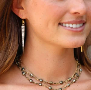 Sylva & Cie Diamond Spike Earrings