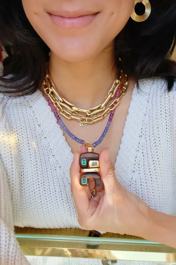 Joelle Kharrat Earth Totem Pendant with Emeralds
