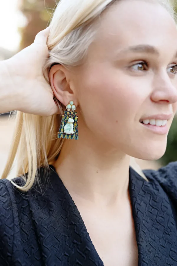 Silvia Furmanovich Egypt Marquetry & Ammonite Bastet Earrings