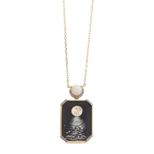Silvia Furmanovich Egypt Moon Reflection Miniature Painting Necklace