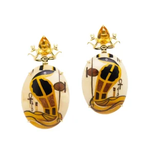 Silvia Furmanovich Egypt Snake Marquetry Earrings