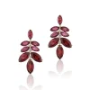 Goshwara Faceted Marquise Garnet Earrings with Diamonds