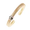 Nikos Koulis Feelings Cuff with Diamond & Black Enamel Rings