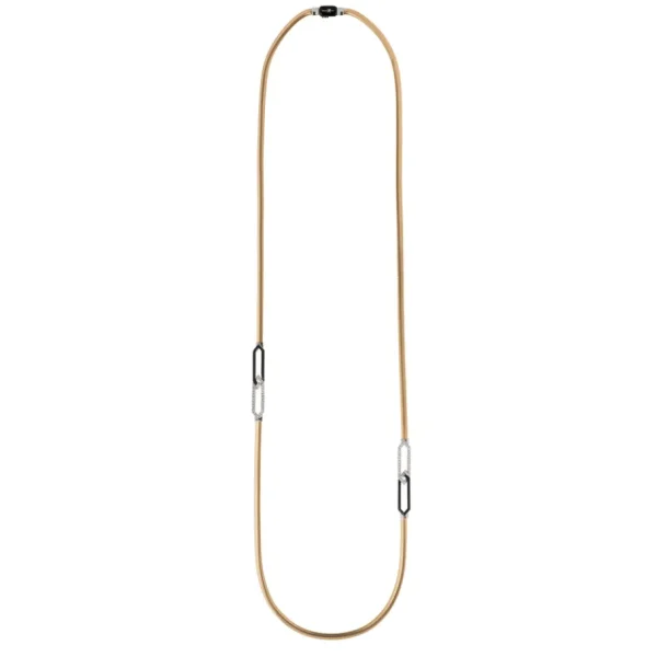 Nikos Koulis Feelings Necklace with Diamonds & Black Enamel