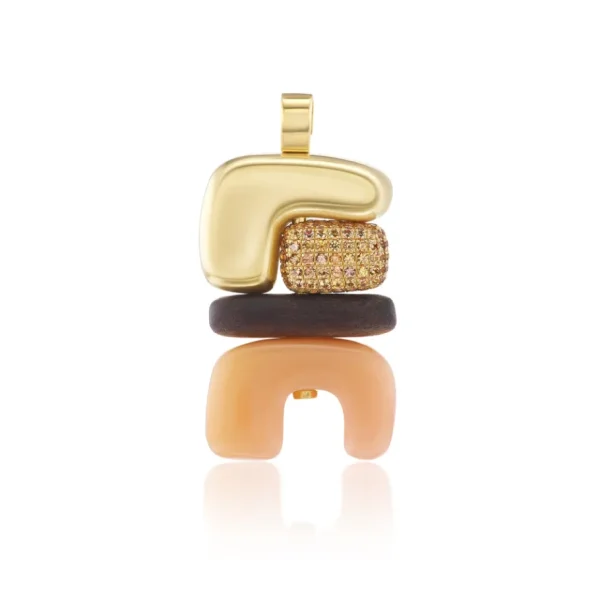 Joelle Kharrat Fire Totem Pendant with Brown Diamonds