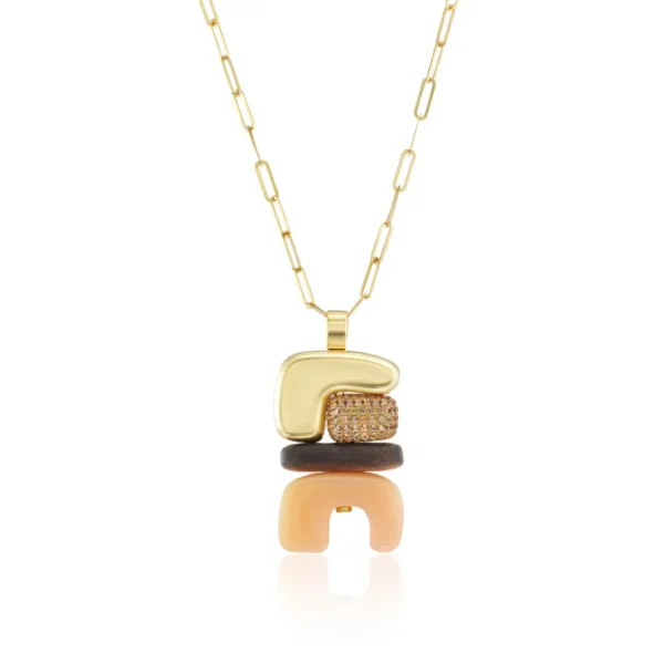 Joelle Kharrat Fire Totem Pendant with Brown Diamonds