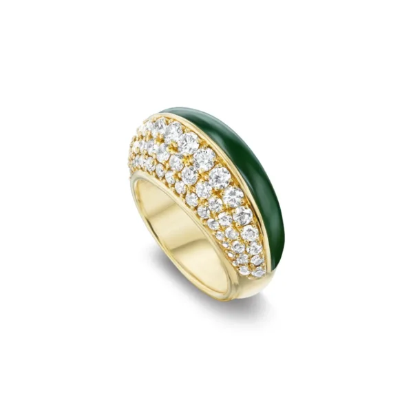 Fernando Jorge Fluid Diamond & Nephrite Jade Ring