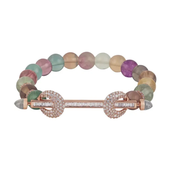 Ananya Fluorite & Diamond Baguette Chakra Bracelet