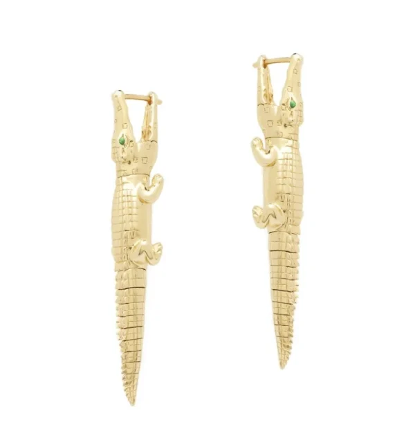 Bibi Van Der Velden Gold Alligator Bite Earring & Pendant