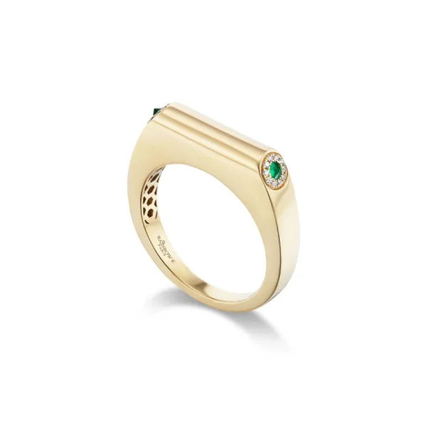 Rainbow K Grace Ring w/ Emeralds