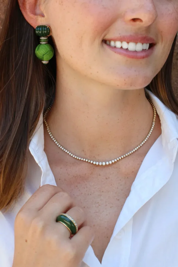 Tiny Gods Graduated Half Diamond Riviera Necklace