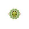 Goshwara Green Tourmaline and Tsavorite Cushion Ring