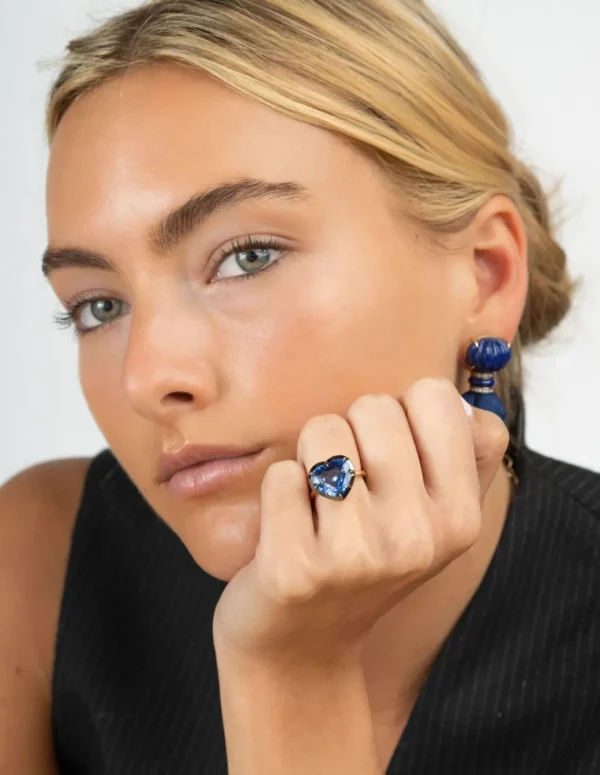 Tiny Gods Heart-Shaped Blue Sapphire Regency Ring