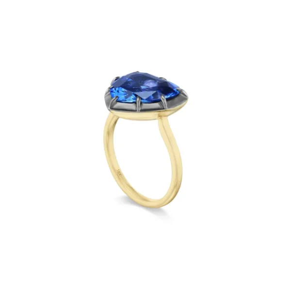 Tiny Gods Heart-Shaped Blue Sapphire Regency Ring