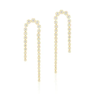 Tiny Gods Hex Double Drop Diamond Earrings